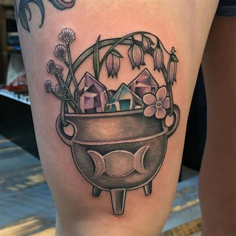 Occult cauldron tattoo